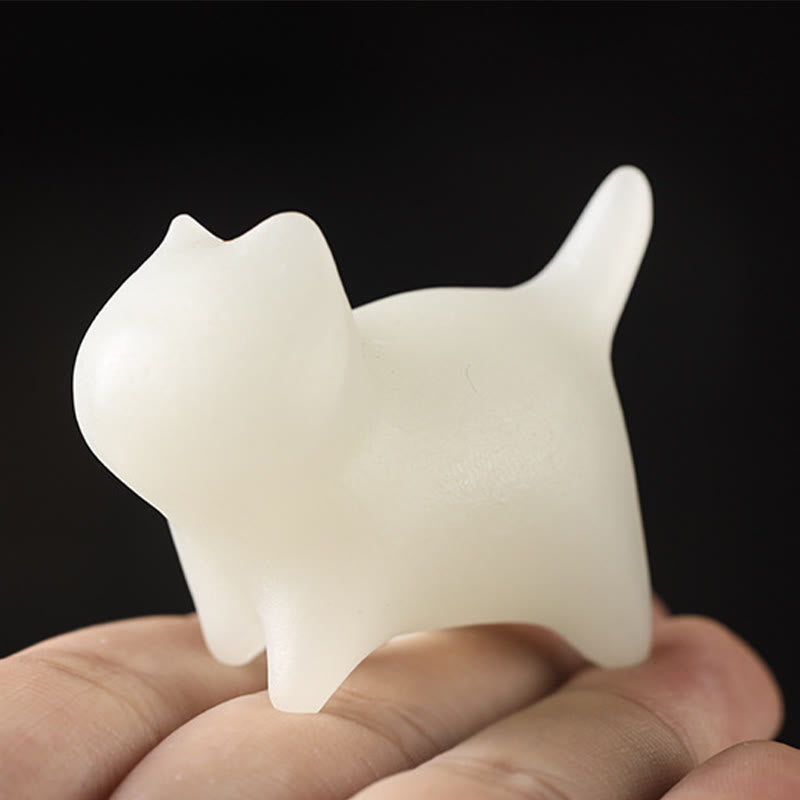 Buddha Stones 2 pezzi Mini carino gatto Glowstone luminoso gatto fortunato decorazione energetica - image 6