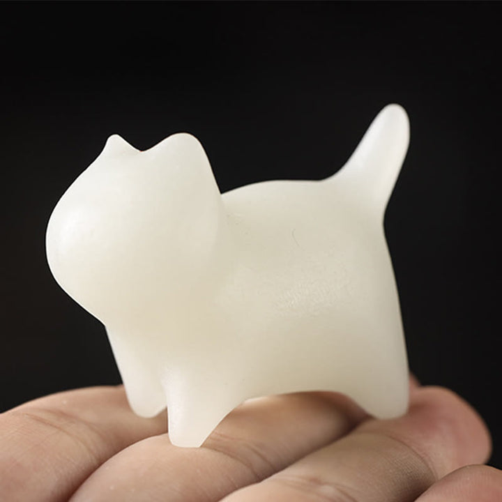 Buddha Stones 2 pezzi Mini carino gatto Glowstone luminoso gatto fortunato decorazione energetica - image 6