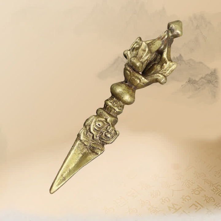 Buddha Stones Tibetano Cinque Fili Vajra Dorje Illuminazione Rame Decorazione