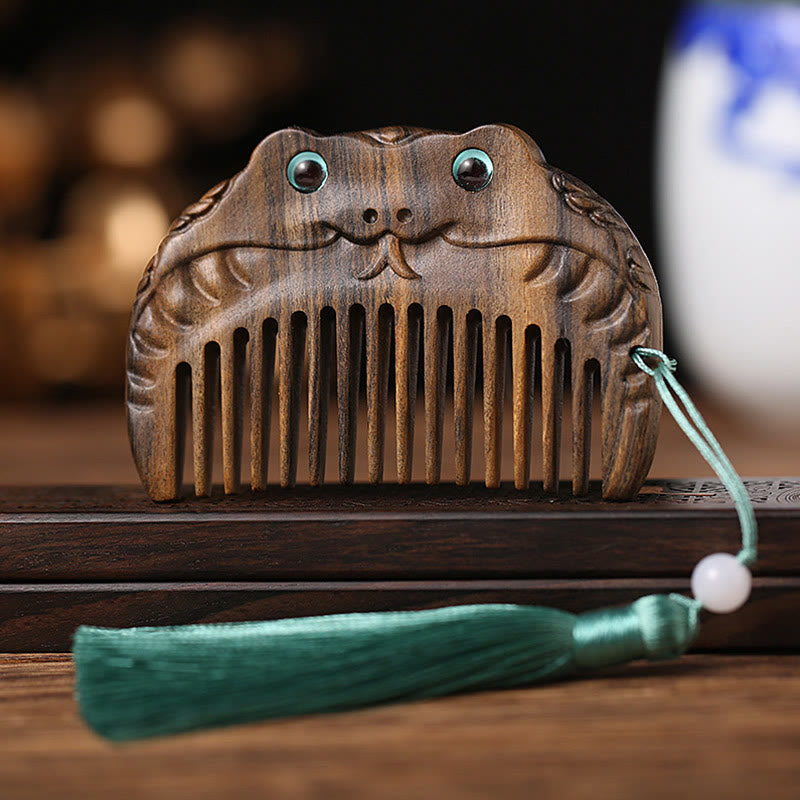 Pettine portatile cinese con sandalo verde dello zodiaco della pace