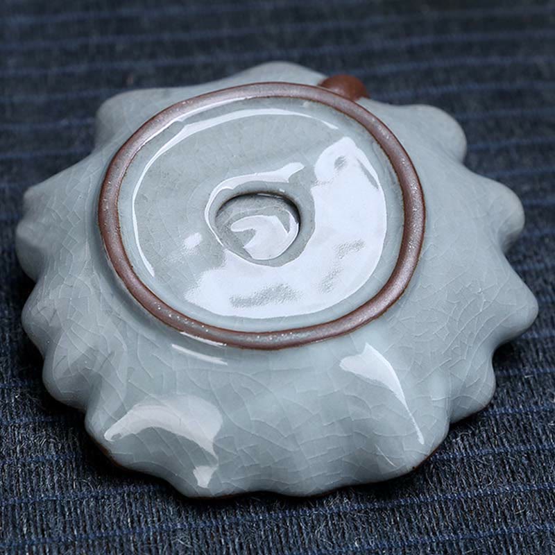 Bruciatore di incenso spirituale a riflusso quadrato in ceramica con fiore di prugna di loto