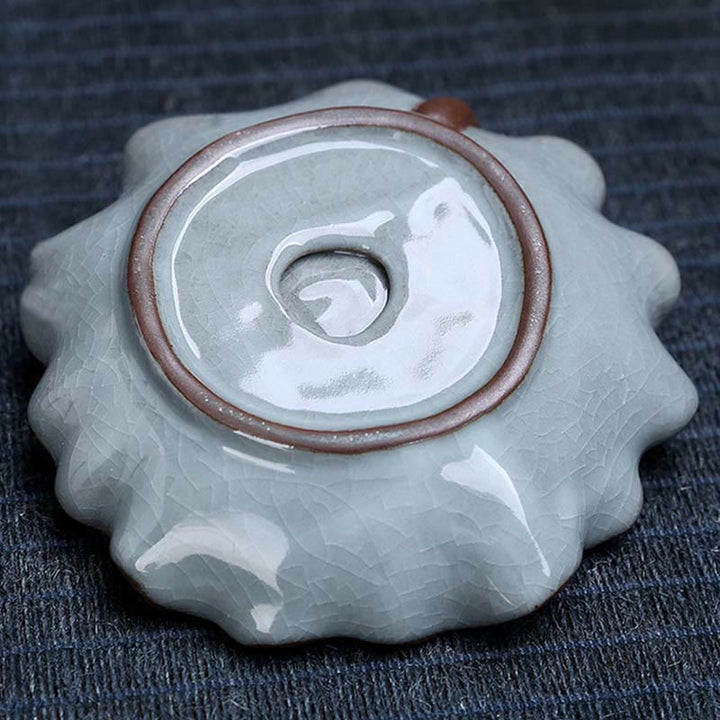 Bruciatore di incenso spirituale a riflusso quadrato in ceramica con fiore di prugna di loto