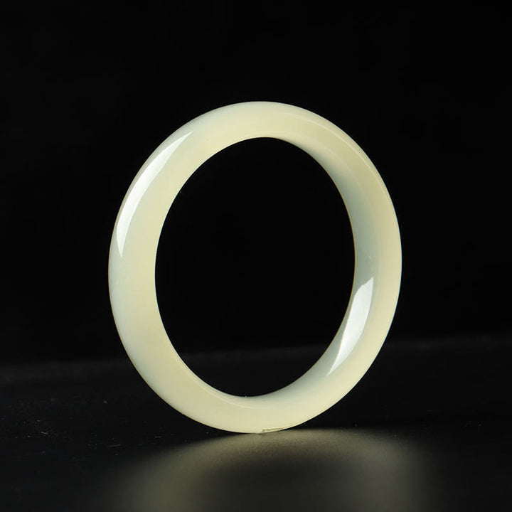 Buddha Stones Braccialetto con polsino in giada afgana naturale Abbondanza