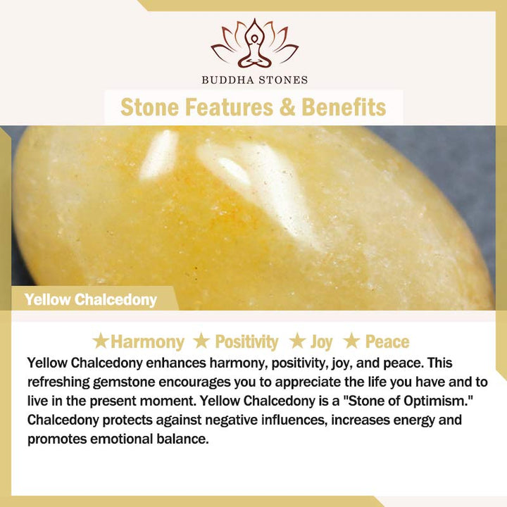 Braccialetto Buddha Stones Calcedonio Giallo Armonia Positività