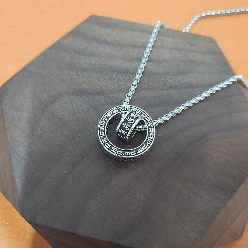 Buddha Stones Tibetano Om Mani Padme Hum Intagliato Pace Purezza Catena Collana Pendente - image 8