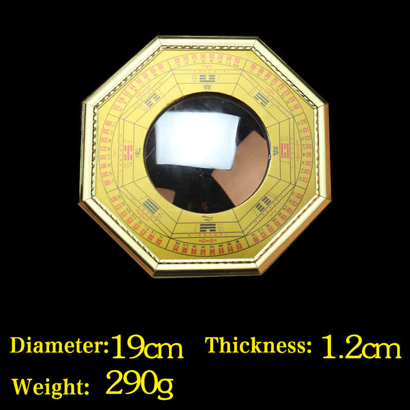 Feng Shui Bagua Mappa Equilibrio Armonia Soggiorno Mappa Energetica Specchio - Specchio convesso con mappa Bagua dorata da 19 cm - image 18