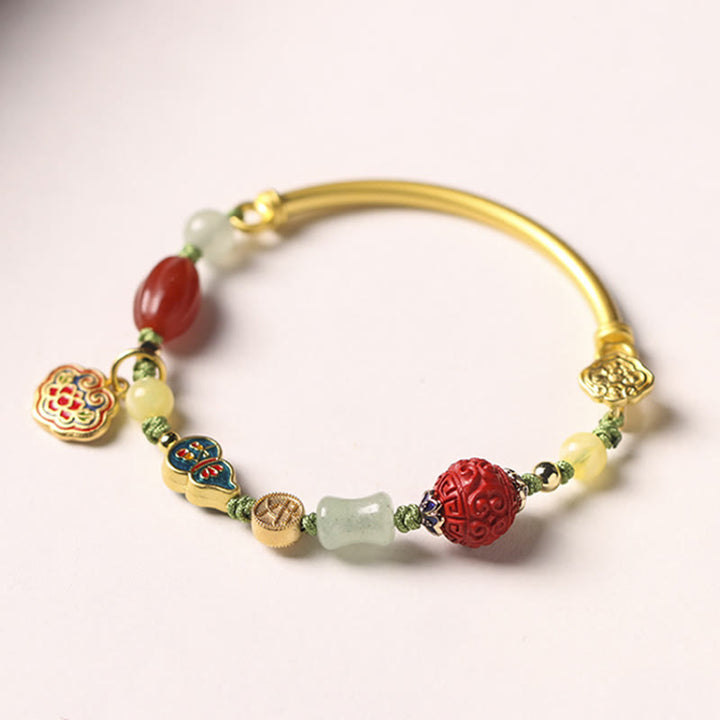 Buddha Stones Tibetano Nuvole di Buon Auspicio Fortuna Felicità Ricchezza Braccialetto Fortuna