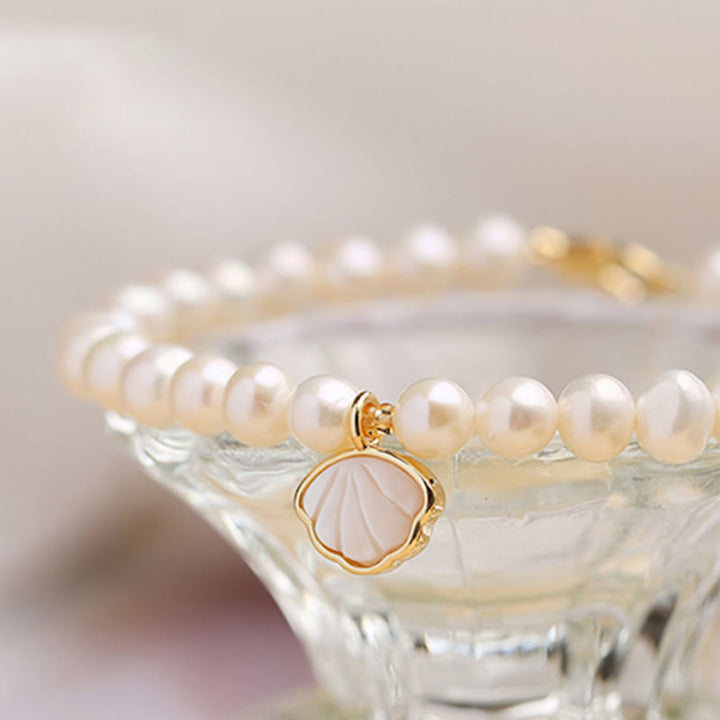 Bracciale con ciondolo in perle di cristallo naturale placcato oro 14K Buddha Stones