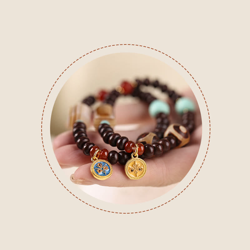 Buddha Stones naturali Tibet viola Bodhi Seed Dzi Bead Dio della ricchezza braccialetto di saggezza
