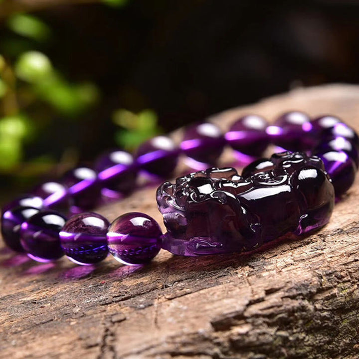 Braccialetto Buddha Stones Feng Shui Ametista Fortuna Ricchezza
