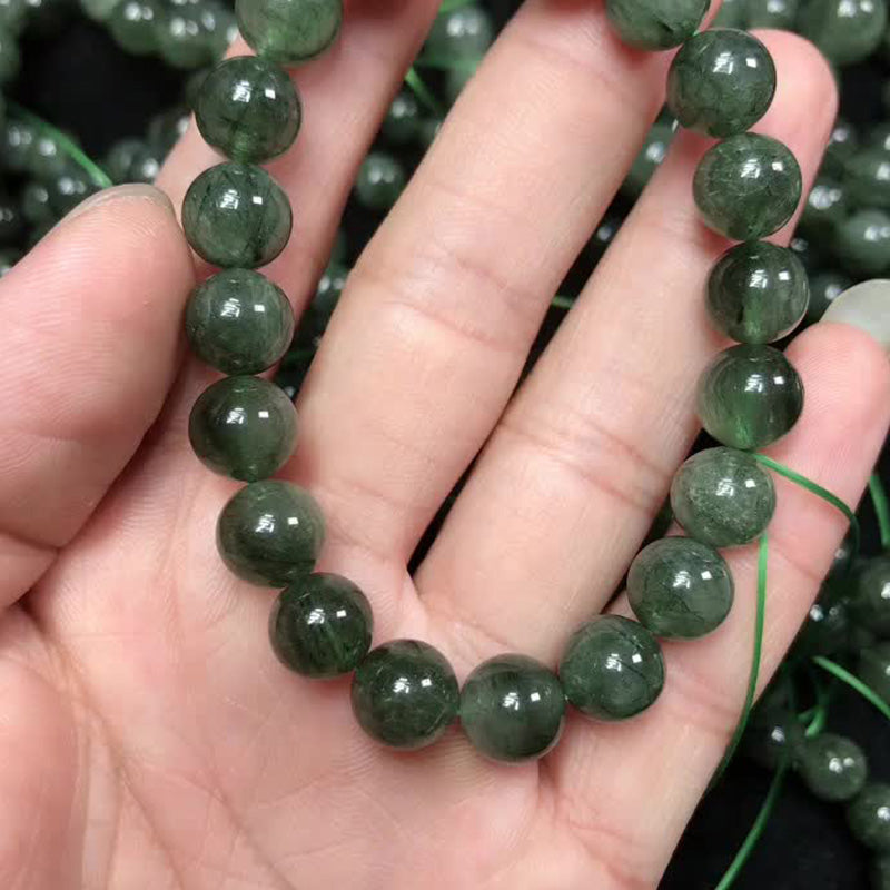 Braccialetto di benedizione e ricchezza in cristallo verde naturale Buddha Stones