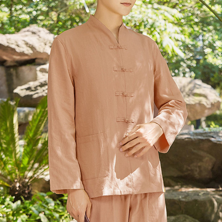 Buddha Stones Spirituale Zen Pratica Yoga Meditazione Preghiera Abbigliamento Cotone Lino Set Uomo