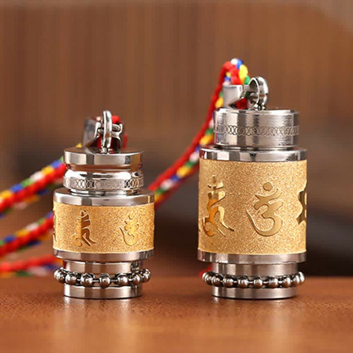 Buddha Stones Tibet Om Mani Padme Hum Shurangama Mantra Titanio Acciaio Saggezza Amuleto Collana Pendente - image 4