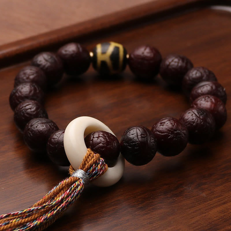 Buddha Stones Tibetano Bodhi Seme Agata Perlina Fortuna Ricchezza Nappa Ciondolo Polso Mala
