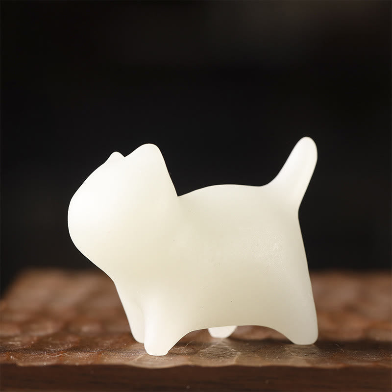 Buddha Stones 2 pezzi Mini carino gatto Glowstone luminoso gatto fortunato decorazione energetica - image 2