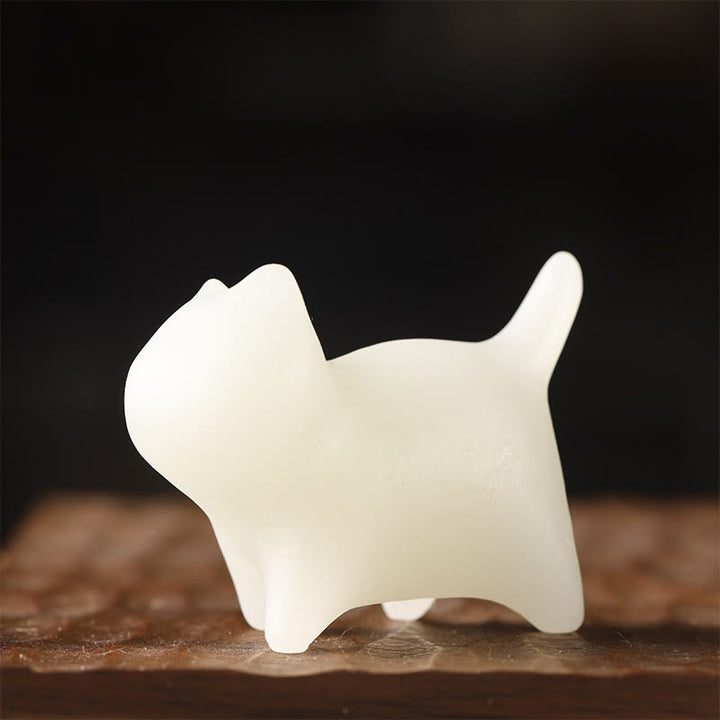 Buddha Stones 2 pezzi Mini carino gatto Glowstone luminoso gatto fortunato decorazione energetica - image 2