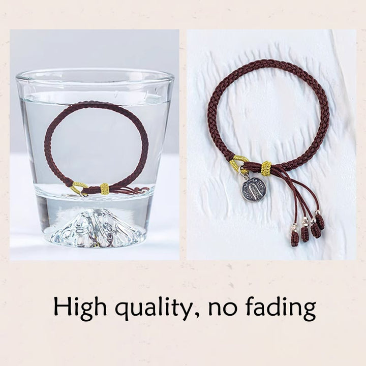 Braccialetto intrecciato in corda con cinque direzioni in argento sterling 925 fatto a mano con Buddha Stones, divinità della ricchezza, fortuna e protezione - image 12