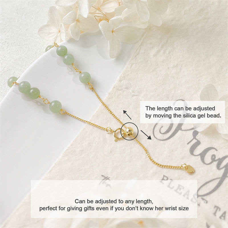 Braccialetto di perline della fortuna riempito d'oro 14K con giada naturale Hetian unica Buddha Stones