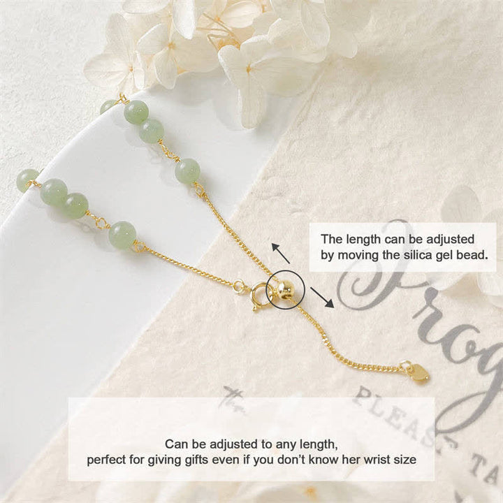 Braccialetto di perline della fortuna riempito d'oro 14K con giada naturale Hetian unica Buddha Stones