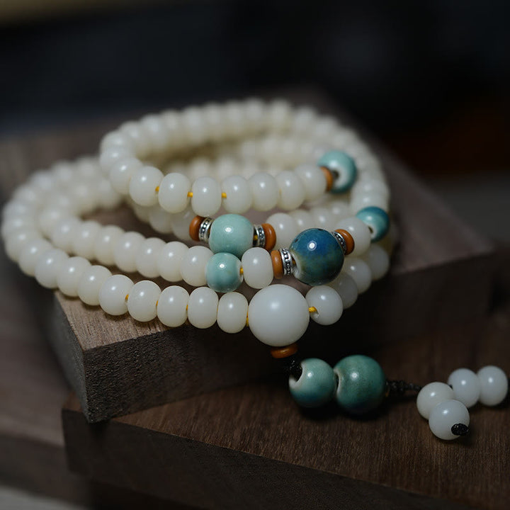 Buddha Stones 108 Mala Beads Bodhi Seed Tieni lontani gli spiriti maligni Braccialetto calmo