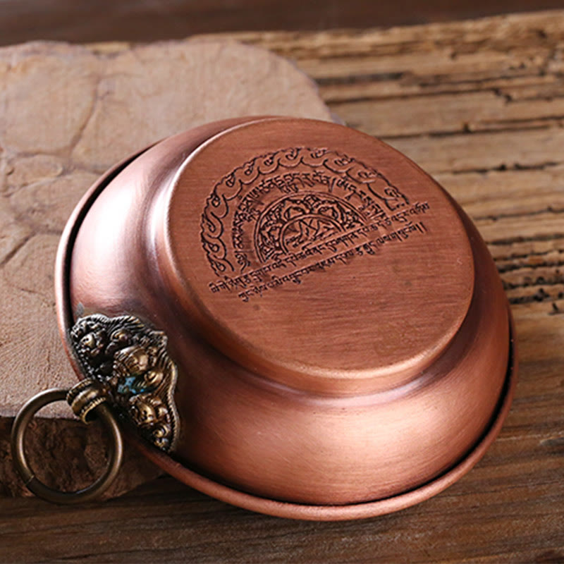 Buddha Stones Piccolo altare di preghiera in rame Porta incenso portatile Salvia Smudging Rituali Usa oggetti