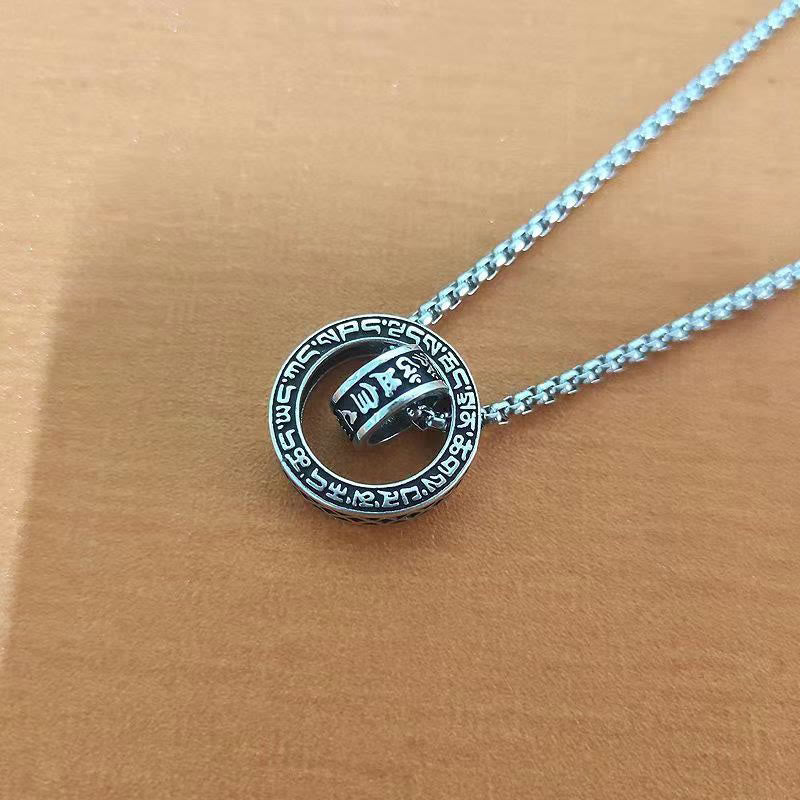 Buddha Stones Tibetano Om Mani Padme Hum Intagliato Pace Purezza Catena Collana Pendente - image 10