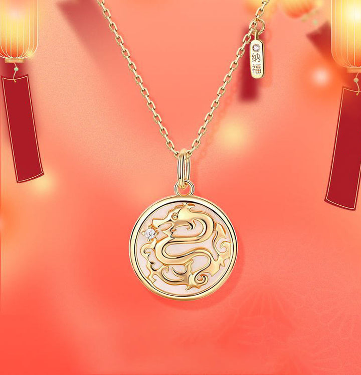 ❗❗❗Un'offerta lampo - Buddha Stones in argento sterling 925 con pietra tridacna dell'anno del drago Fu, carattere fortuna e forza