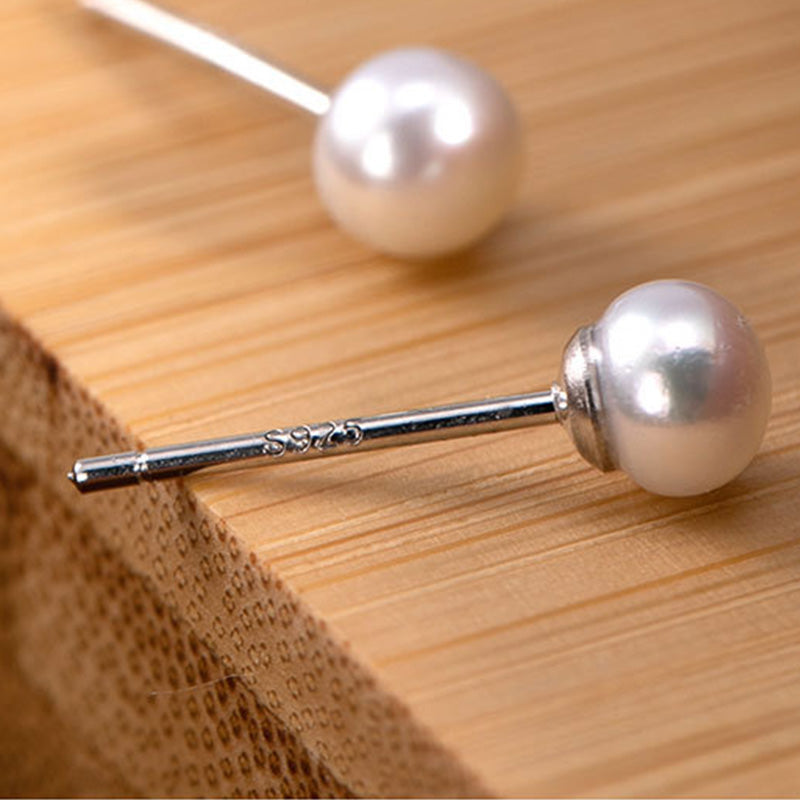 Orecchini a bottone Buddha Stones in argento sterling 925 con perle e ricchezza