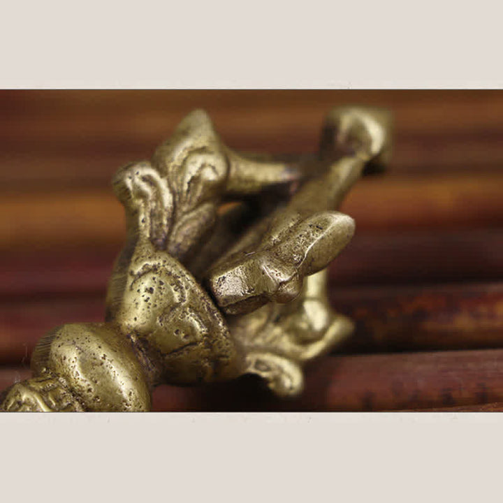 Buddha Stones Tibetano Cinque Fili Vajra Dorje Illuminazione Rame Decorazione