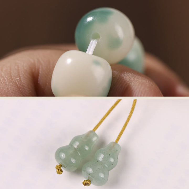 Bracciale della pace Buddha Stones, semi di Bodhi sfumati, volpe a nove code, zampa di gatto, artiglio di pigna - image 14