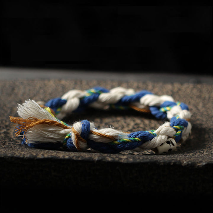 Buddha Stones Tibetano Zakiram Dea della Ricchezza Perlina Incisa Braccialetto Fatto a Mano della Fortuna