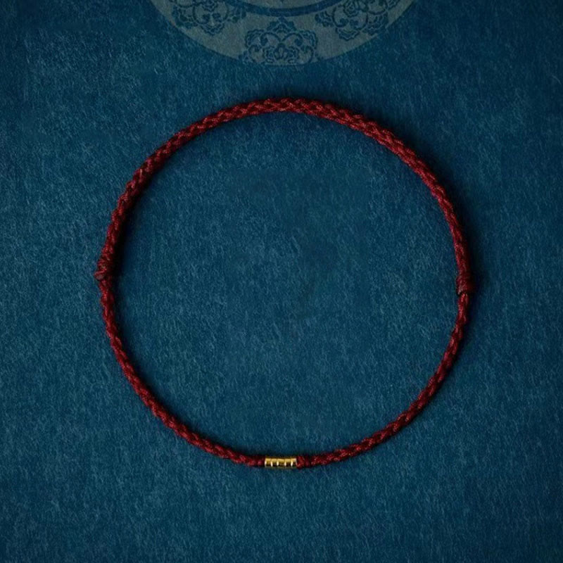 Braccialetto alla caviglia con perline dorate in argento sterling 925 con pietre Buddha Stones