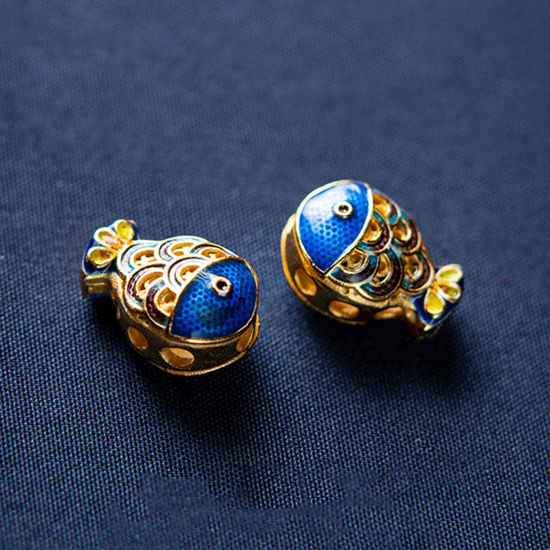 Braccialetto curativo con pesce in lazurite e acquamarina naturale Buddha Stones