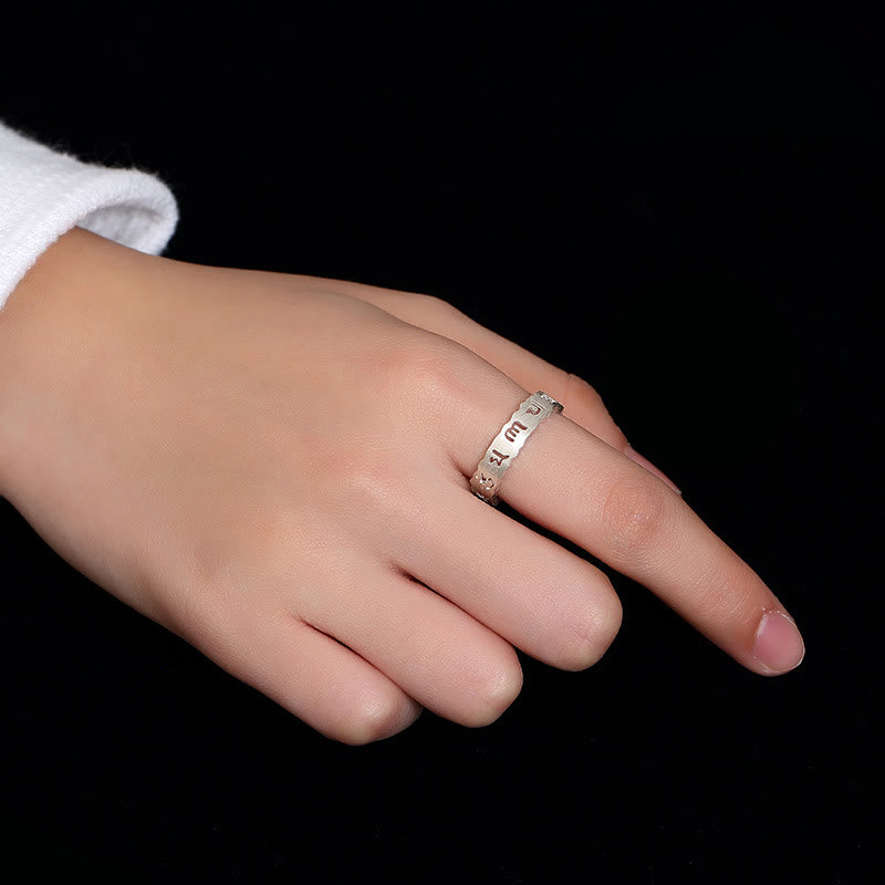 Buddha Stones Tibetano Argento Sterling 925 Om Mani Padme Hum Pace Cavo