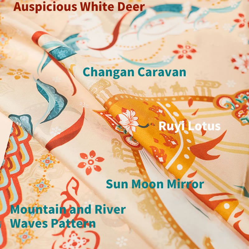 Buddha Stones Sciarpa in seta di gelso 100% di Dunhuang Riyue Mountain Scialle Dunhuang