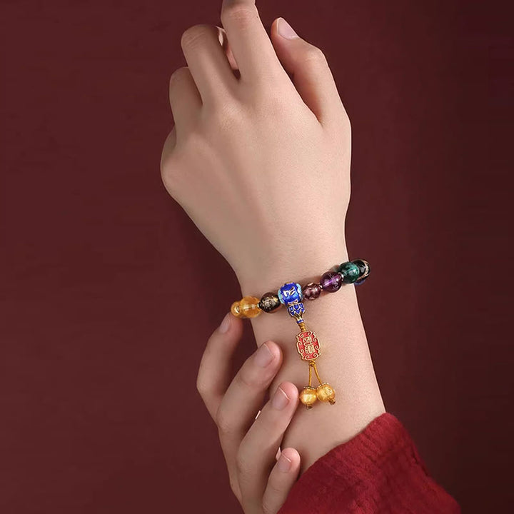 Buddha Stones Tibetano Incenso Colorato Cenere Perline di Vetro Liuli Om Mani Padme Hum Dorje Vajra 18 Perline Polso Mala