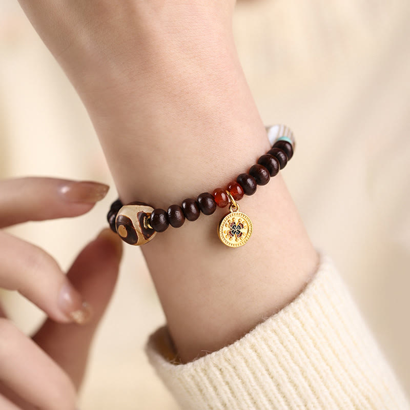 Buddha Stones naturali Tibet viola Bodhi Seed Dzi Bead Dio della ricchezza braccialetto di saggezza