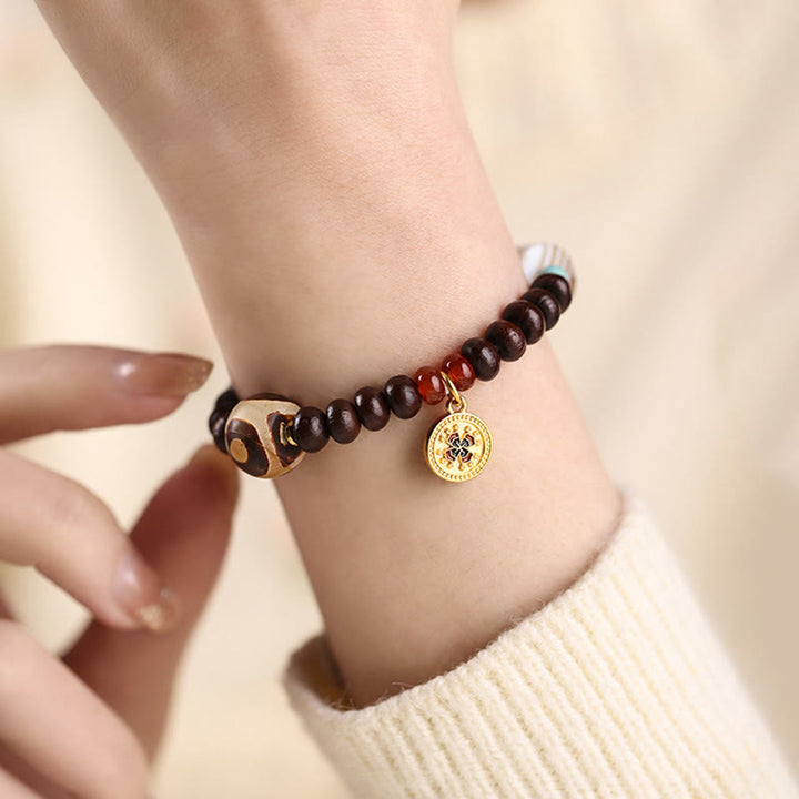 Buddha Stones naturali Tibet viola Bodhi Seed Dzi Bead Dio della ricchezza braccialetto di saggezza