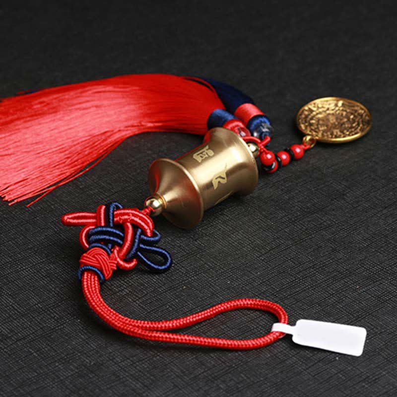 Buddha Stones Tibet Om Mani Padme Hum Ruota della preghiera Nove Palazzo Otto trigrammi Rame Decorazione appesa all'auto