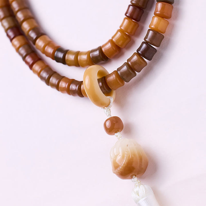 Buddha Stones 108 Mala Beads Bodhi Seed Buddha Mano Loto Braccialetto dell'armonia inciso