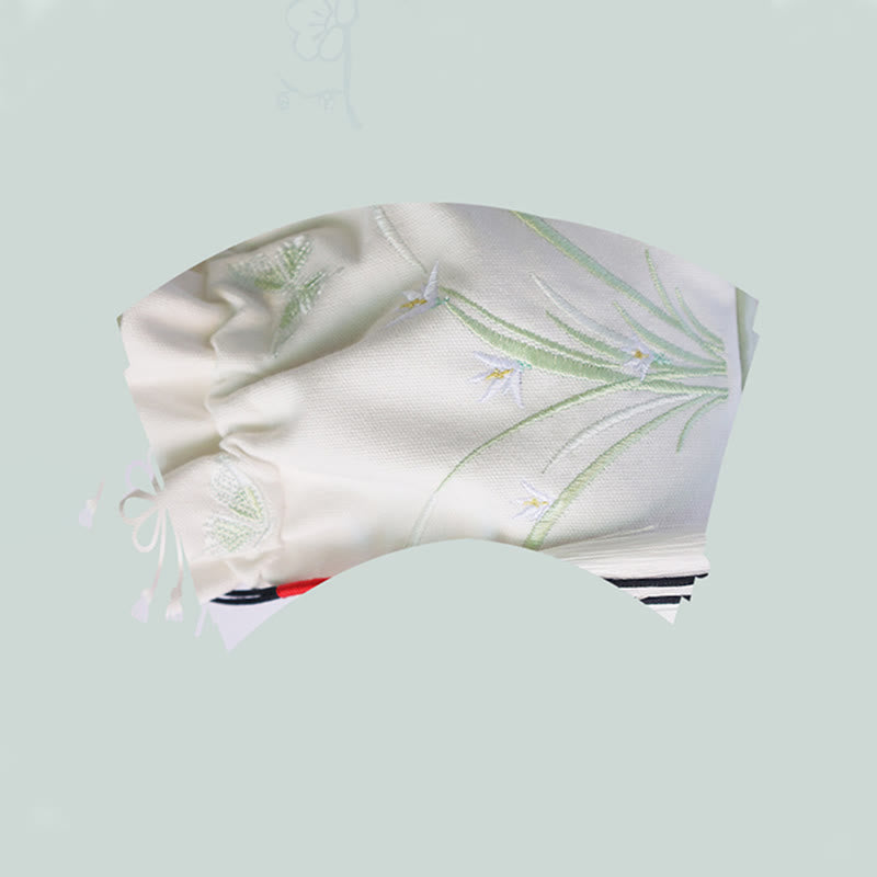 Borsa a tracolla in tela con fiori ricamati a mano con Buddha Stones