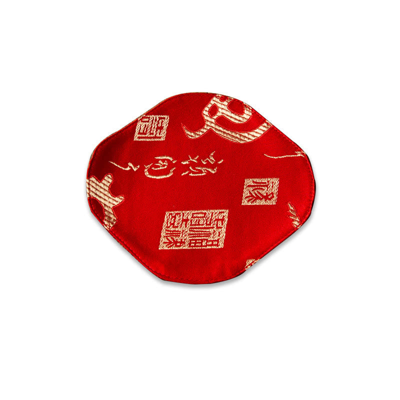 Buddha Stones Sea Wave Bamboo Plum Blossom Broccato Ricamo Sottobicchiere per tazza da tè Kung Fu Tappetino da tè