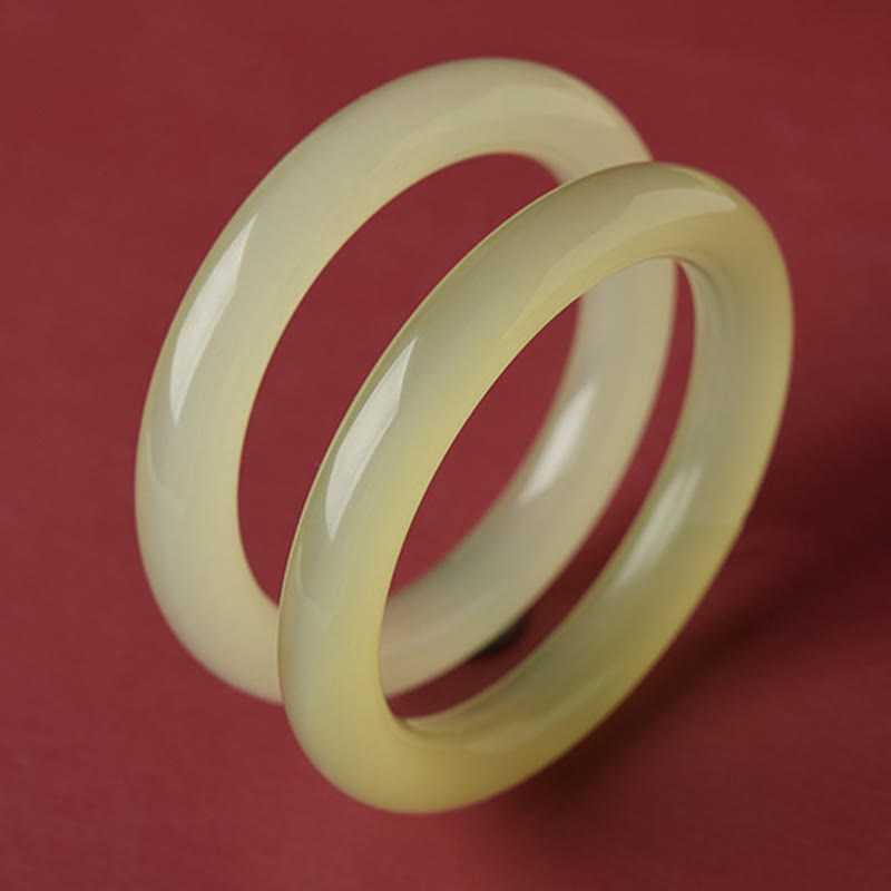 Buddha Stones Braccialetto con polsino in giada afgana naturale Abbondanza