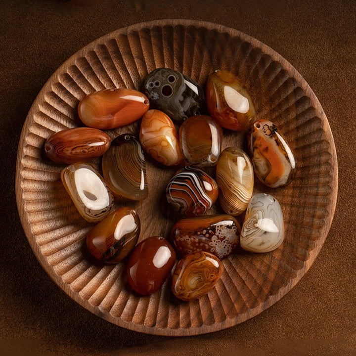 Buddha Stones Pietra sardonica casuale Portachiavi positivo