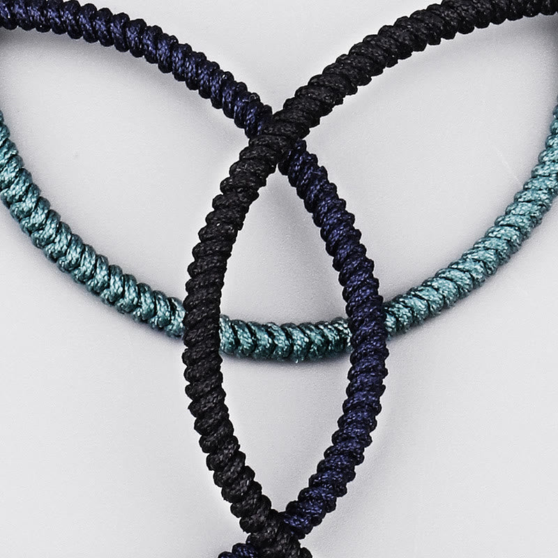 Buddha Stones Tibetano 3 Pezzi King Kong Knot Amuleto Fatto a Mano Braccialetto di Forza