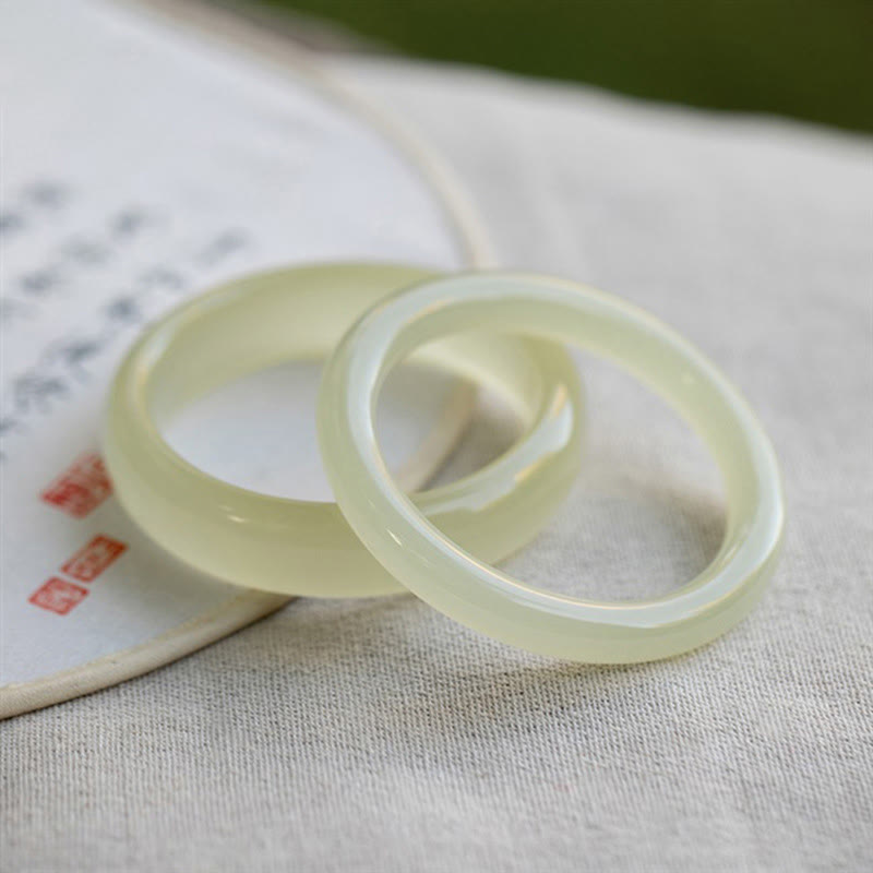 Buddha Stones Braccialetto con polsino in giada afgana naturale Abbondanza