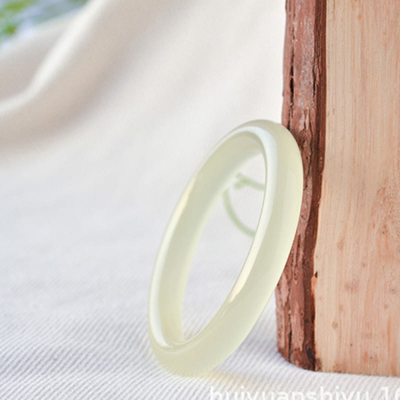 Buddha Stones Braccialetto con polsino in giada afgana naturale Abbondanza