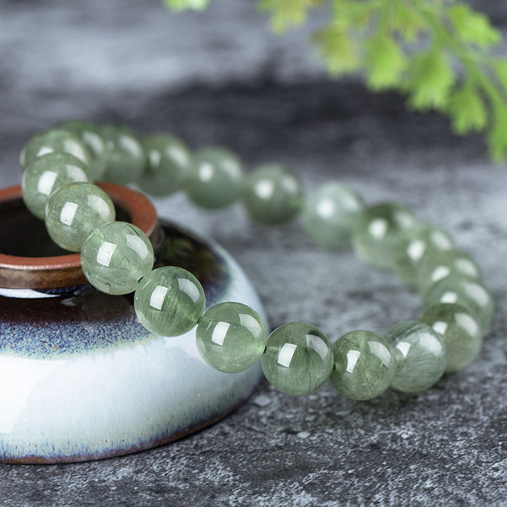 Braccialetto di benedizione e ricchezza in cristallo verde naturale Buddha Stones