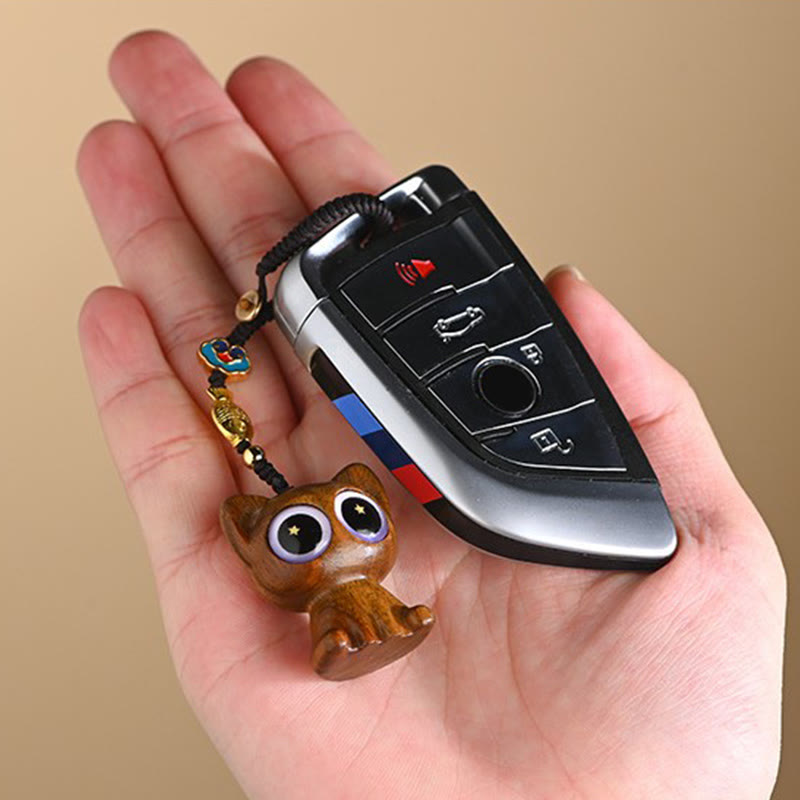 Buddha Stones Sandalo verde Gatto fortunato Pesce Koi Cura Portachiavi Telefono Appeso Decorazione - image 14