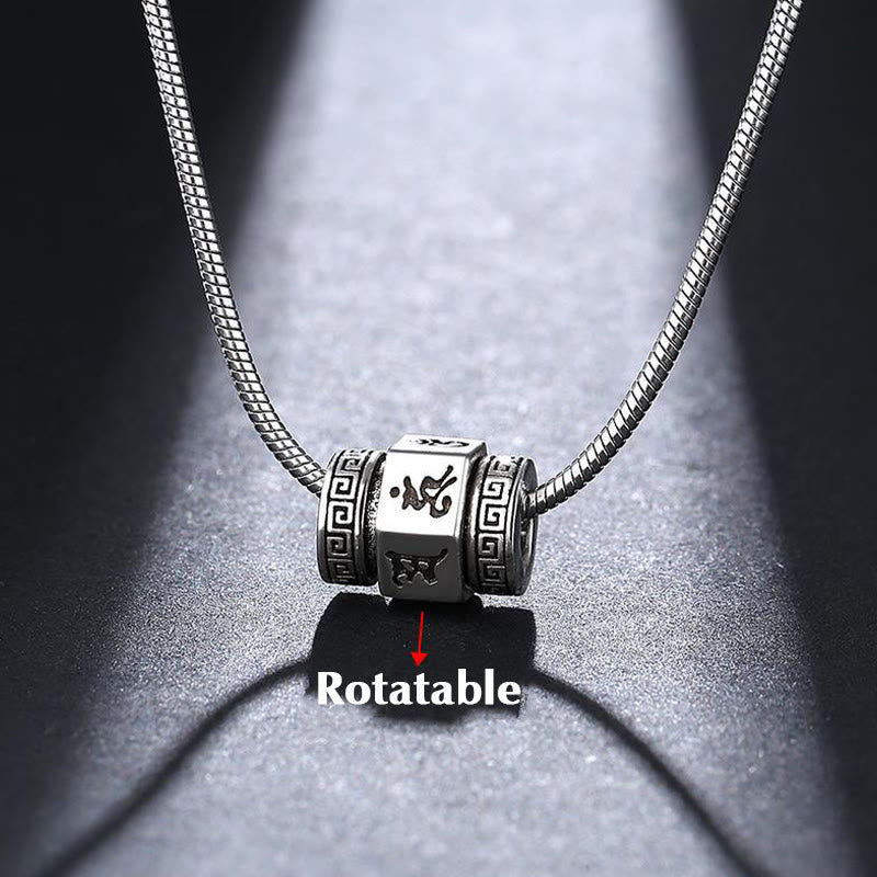 Buddha Stones Tibetano Om Mani Padme Hum Collana della Pace Pendente Girevole - image 3